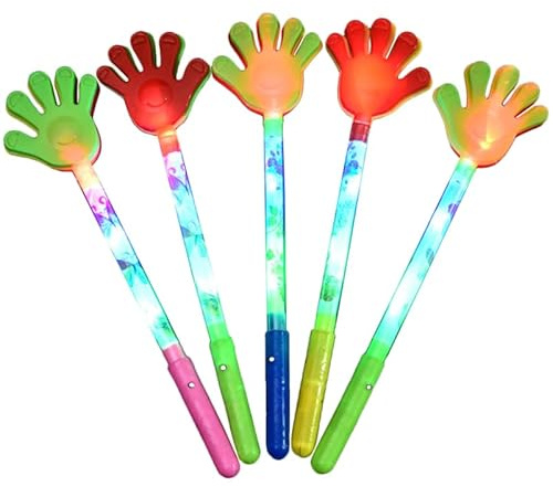 VALICLUD Leuchtender Händeklatschen 5Er-Pack Fingerklatschen Mit Blitzfunktion Krachmacher Für Partys Sportevents Halloween Thanksgiving Hochzeiten Und Geburtstage