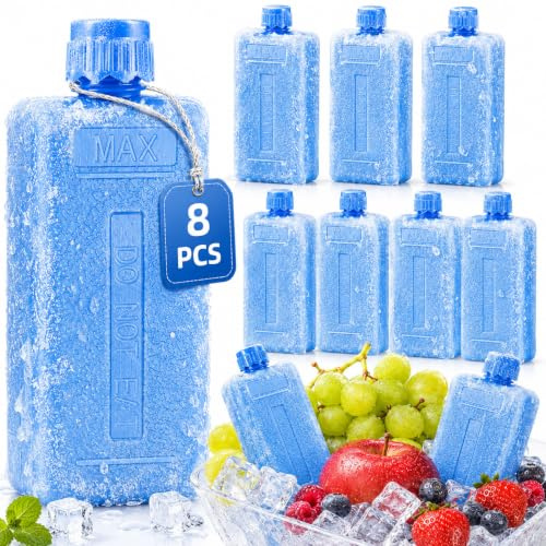NIYANGLE Blocs Réfrigérants en Pe Bleu 8pcs pour Ventilateur Rafraîchisseur et Boîtes à Lunch, Offrant un Refroidissement Prolongé pour Pique-niques et Pêche