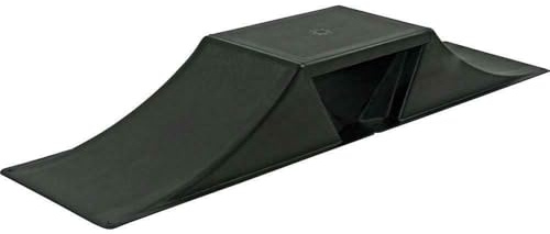 The Magic Toy Shop Small Dual Sided Skate Ramp - Black, Anti Slip, Grit Surface, Snap-Together, Portable Outdoor Sports Accessory - For Kids Bikes, Skateboards, Roller Skates, BMX, MTB, RC Car