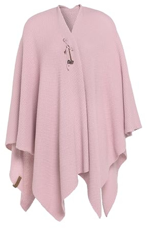 KNIT FACTORY - Jazz Poncho - Elegant Gestrickter Damen Cape - Wickelschal mit Wolle - Hochwertige Qualität