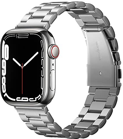 Spigen Modern Fit Metall Armband Entwickelt für Apple Watch Ultra 3/2/1 49mm, Serie 11/10 46mm und Serie 9/8/7/SE 45mm,44mm Edelstahl