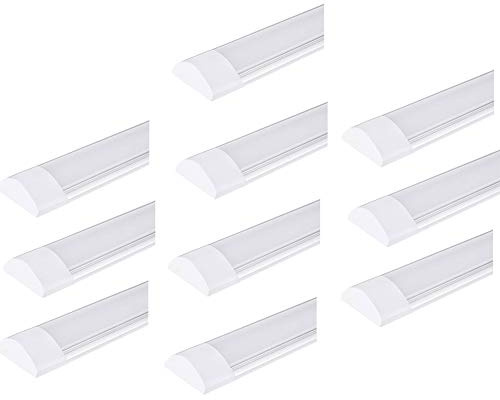 Viugreum 10 Pack 20W LED Deckenleuchte Röhre Licht 60CM, mit 2400LM in Warmweiß 3200K, 130° Abstrahlwinkel für Badzimmer Wohnzimmer Küche Garage Lager Werkstatt