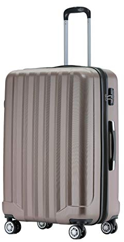 BEIBYE TSA-Schloß 2080 Gepäck Zwillingsrollen Reisekoffer Koffer Trolley Hartschale Dehnungsfuge (Coffee, L)