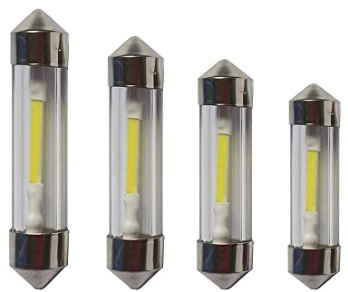 LED Festoon Dome Light 41mm 12V 360 grados COB Lámpara de filamento blanco 6000K para bombillas de lectura de automóviles, luces interiores, luz de matrícula, 4 piezas (41mm blanco)