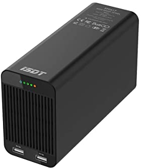 ISDT Tragbare Stromversorgung Energiespeicher 400W 17A Akku Generator 240V AC, 1 DC-Port und 2 USB Ladeausgang Anschlüsse für Reise Camping Emergency für Lithium/LiPo/Life/Li-ion/NiMH/Nicd Batterie