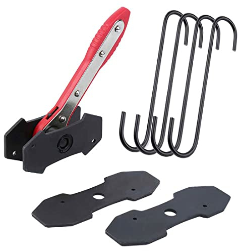 QISF Bremskolben-Rückstell-Werkzeug | mit 4 TLG Bremssattelhaken | Ratschenfunktion KFZ Werkzeug | Bremssattel Drücken | mit Ratschenfunktion