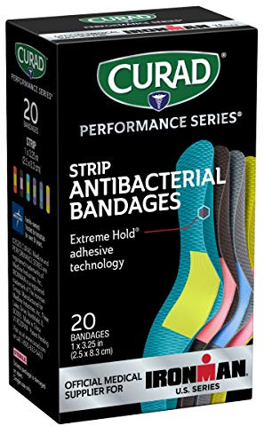 CURAD Performance Series Antibacterial Bandages, 1 x 3.25, 20 Count