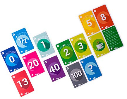 PATboard Planning Poker Cards - Set mit 4 Decks - Schreibwaren für agiles Scrum - Schätzung Fibonacci Karten