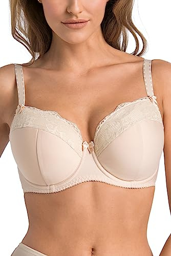 Teyli Dambygel, helkupa, multiway-bh med blommig spets, estel, Beige, 85G