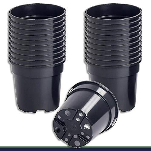 Wohnkult 20 x Anzuchttopf Pflanztopf 1 L schwarz Ø 13 cm x 11 cm Blumentopf Blumenkübel Pflanztöpfe