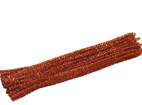 50 Stück Weihnachten Pfeifenreiniger-Bastelset, Pompons und Selbstklebend Wackelauge, DIY Pfeifenreiniger Basteln, für Kinder zum Basteln und Dekorieren Chenilledraht Bunte Pfeifenputzer (Bronze)