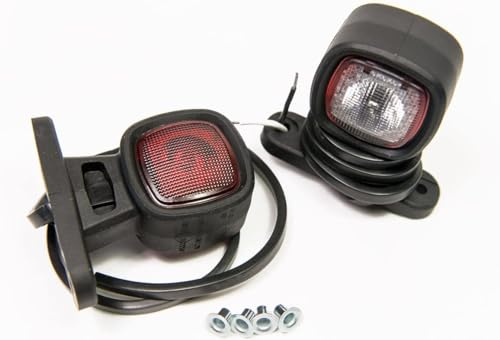 Web Truck 2 x LED Umrissleuchte Begrenzungsleuchte kleine Positionsleuchte 12-24V, 2 Farben: weiß, rot, für LKW PKW Anhänger, Trailer, Wohnwagen usw.