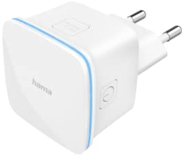 Hama Répéteur WiFi N300, 2,4 GHz pour Prise (300 Mbit/s, Compatible IPV6, Port Ethernet Réseau LAN et WPS, Amplificateur de réseau Signal WiFi, Configuration Automatique) Blanc