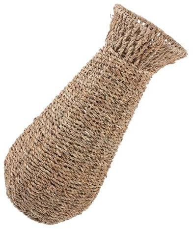Warmhm Geflochtene Vase Für Blumen Geflochtener Blumentopf Im Rustikalen Stil Exquisiter Blumenkorb Für Getrocknete Blumen Einfacher Gewebter Korb Als Zuhause-Ornament