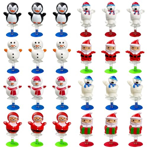 Zkaoai 24 piezas de juguetes de saltar, juguetes de Navidad para niños, juguetes de Navidad, figuras decorativas de Navidad, decoración de Navidad, decoración de Navidad para Navidad, Acción de