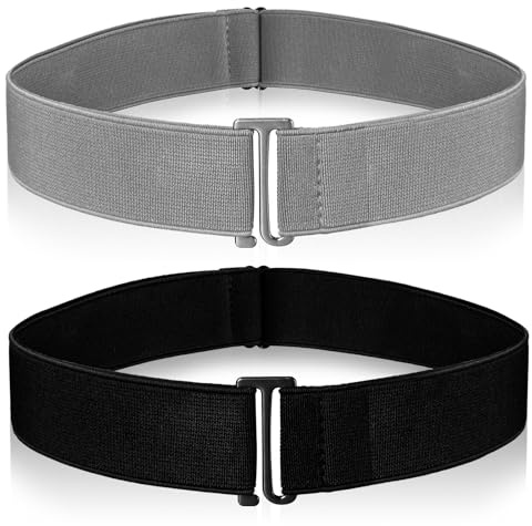 Amaxiu Lot de 2 Ceintures Invisibles Élastiques Réglables pour Femme, Pantalons, Jeans, Robes
