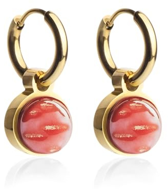 Kleine Goldcreolen mit Anhänger klassisch • 18k vergoldete Edelstahl Ohrringe mit Charm zum Wechseln • nickelfrei & wasserfest • MIX AND MATCH • Ø 12 mm