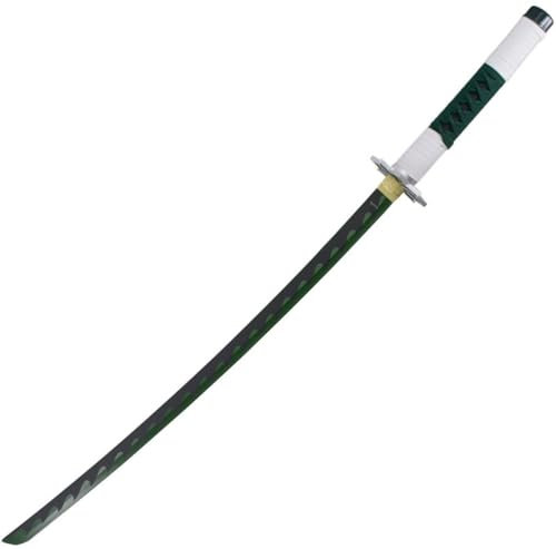 Katana Schwert Schwarz/Grün - Samurai Schwert - Ninja Cosplay Fasching Kostüm Deko Training Rollenspiele Sammler Outdoor Freizeit Hobby