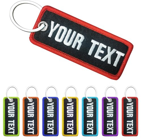 misscase Personalisierter Schlüsselanhänger, Bestickte schluesselanhaenger personalisiert, benutzerdefinierte bestickte Text Nummer Name Schlüsselanhänger Zubehör