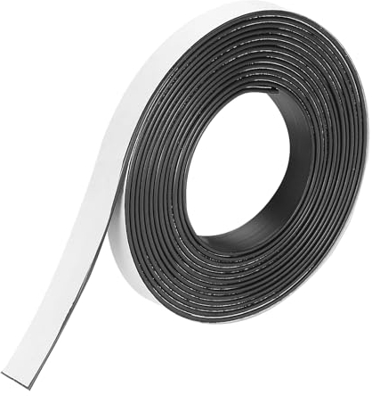 QUARKZMAN Tira Magnética 9.8 Pies x 3/8 Ancho x 1/16 Grosor Etiquetas Adhesivas de Cinta Magnética para Pizarras Blancas, Refrigeradores y Manualidades Diy