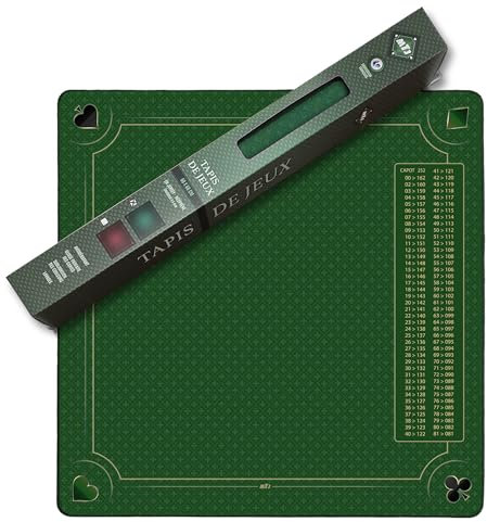 MTJ - Tapis Belote Prestige Classic Galonné - 60x60cm - Matière Jersey Néoprène - Fabrication Française