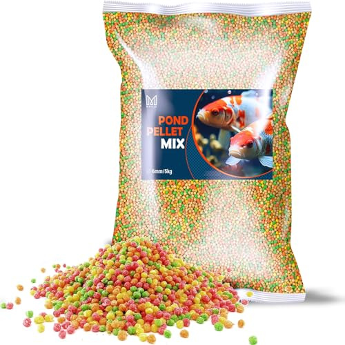 Mersjo Nourriture pour poissons de bassin - Granulés flottants pour l'alimentation quotidienne - 5 kg - Grain 6 mm