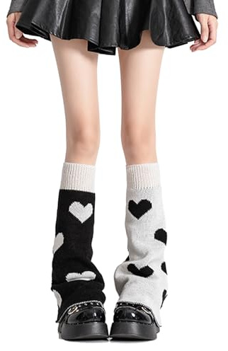 WODECASA dam Gothic Leg Warmers Benwamers (1-pack) | Stjärnmönster, Y2K, gotisk, Kawaii, streetwear, Harajuku, till jul, nyår, alla hjärtans dag, halloween, födelsedagar