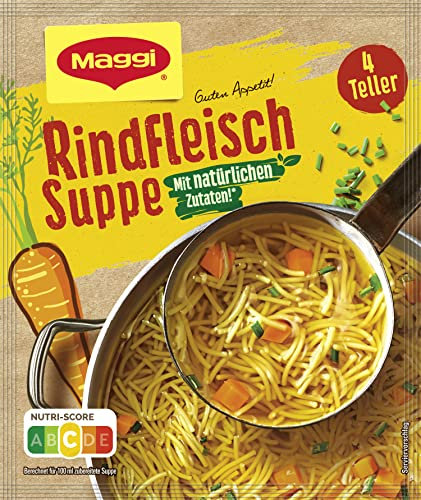 Maggi Guten Appetit, Rindfleisch Suppe, 85g Beutel, ergibt 4 Teller, 10er Pack (1 x 85g)