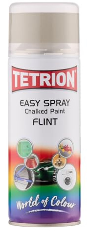 Tetrion Easy Spray Chalk Effect Flint Paint 400ml – Acrylic-Based Matte Finish for Interior & Exterior Use