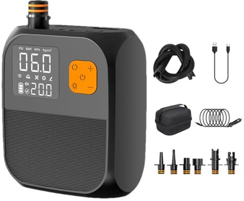 Trådlösa luftkompressorer – 25 PSI paddelbräda elektrisk luftpump | elektrisk pump | kajak | trådlös bärbar kompressor, elektrisk, madrasssängar för utomhuscamping