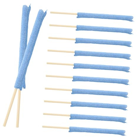 Zerodeko Lot de 12 Petites Brosses De Nettoyage pour Climatiseur pour Grilles D'Aération De Voiture pour Fentes pour Fentes pour Ventilation pour Ventilateur en Bois Bleu Ciel