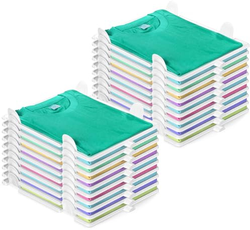 BoxLegend 20 Stück T-Shirt Organizer Stapelbar