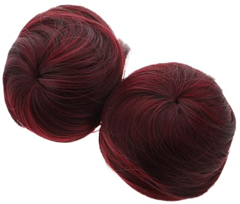 Anneome 2piezas Extensiones Moño Mujer Moños Falsos Clip Recogidos Peluquín Niña Mujer