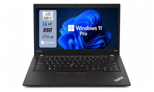 Lenovo ThinkPad T490s Business Laptop 14 HD, Intel Core i5-8365U, 16GB RAM, SSD 256GB, Intel UHD Graphics, Webcam, Windows 11 Pro, Notebook Professionale (Ricondizionato)