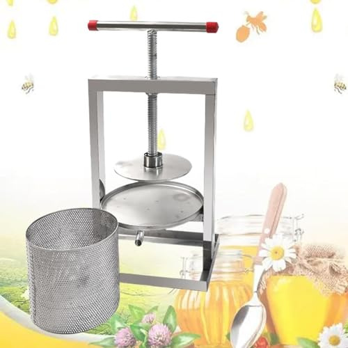 estrattore di miele acciaio inox Pressa Manuale per Miele in Acciaio Inox manual honey press extractor Attrezzatura apicoltura per Uva Frutta e Verdura Uso Domestico,8L