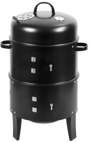 Barbecue électrique avec grille en fonte d'aluminium, Barbecue sur pieds avec couvercle et thermomètre intégré, eBBQ avec grande surface de cuisson lisse 3 en 1 cuisinière à charbon de bois