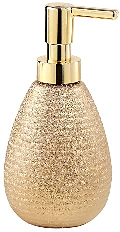Gedy Oro, G-Astrid Dosasapone Bagno, Dimensioni 16,6X8,3X8,3 CM Peso 0,226 kg, Dispenser Sapone in Ceramica, Anni di Garanzia 2, Design R&S, Unica