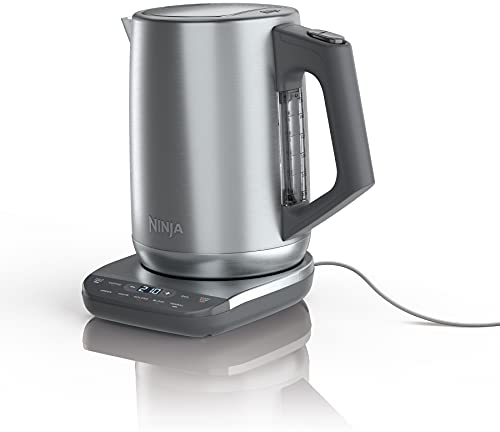 Ninja KT200 Precision Temperature Electric Kettle, 1500 watts, BPA Free, Stainless, 7-Cup Capacity, Hold Temp Setting, Silver, KT200