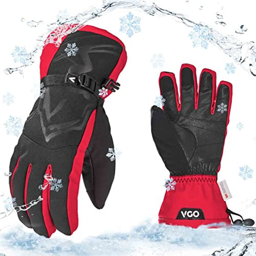 Vgo... Ski Gloves Winter Waterproof Gloves for Men&Women, 3M Thinsulate Thermal Gloves for Walking Ski Snowboard, 1 pair