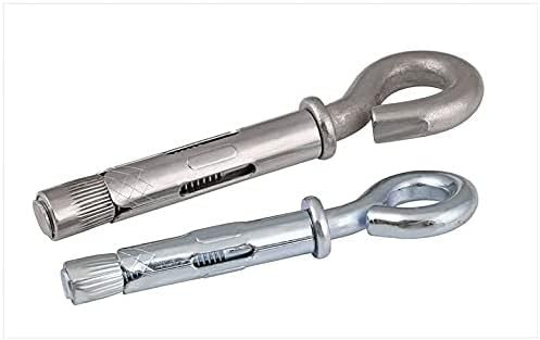 Sechskantschraube Hülse,Ankerbolzen, 304 Edelstahl/(blaues Zink) Erweiterungshakenschraube, Aufhängehaken, Schraubengewinde M6,5-M12 (Länge: 304 M8X45 4 Stück) (Größe: Zink M12 ( Size : 304 M6.5X40 6p