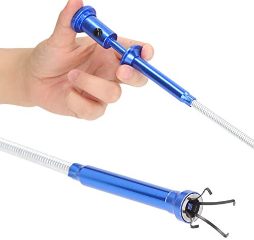 Topyond Strumento di Prelievo Magnetico ad Artiglio, Pinza Telescopica, Prendi Oggetti Regolabile in Acciaio con Luce LED, Magnete a Molla Flessibile da Forza di Trazione da 2 Libbre