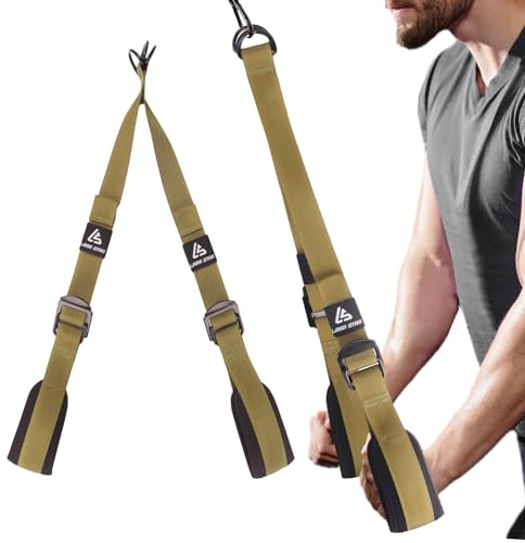 LARA STAR Cuerda de tríceps Ajustable y Resistente para Gimnasio, Brazo Extra Largo de 12 a 25 Pulgadas para Equipo de hogar/Gimnasio…