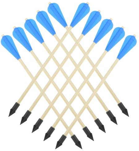 MUELODSIC Flechas Arrojadizas de Madera y Caucho 33 Cm, Set de 10 Piezas, Juego para Lanzar Olla, Juguete al Aire Libre para Niños, Coordinación Mano-Ojo y Entretenimiento Familiar