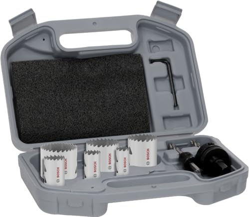 Bosch 9X Multi Material Threaded Hole Saw Set | for Steel, Drywall, Ø 19, 22, 29, 38, 44, 51 mm, Professional Accessory Drill Driver
