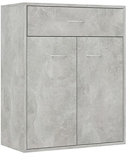 vidaXL Sideboard, Kommode mit viel Stauraum, Schrank mit 1 Schublade 2 Türen, Mehrzweckschrank Anrichte für Wohnzimmer, Modern, Betongrau 60x30x75cm Holzwerkstoff