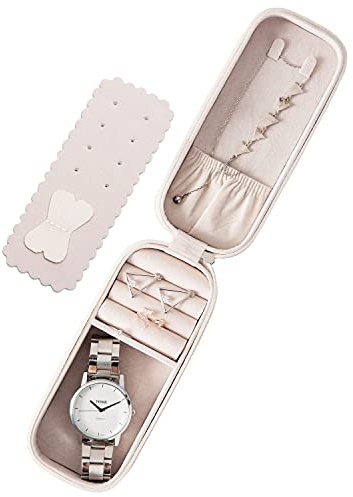SANQIANWAN PU-Leder Klein Schmuckkästchen Schmuckkästchen Damen Schmuckkoffer Reise Schmuckaufbewahrung Schmuckbox Damen Schmuckschatulle für Ringe,Ohrringe,Halskette,Armbanduhr
