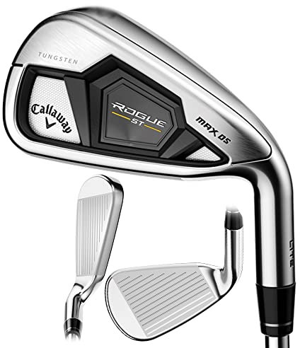 Callaway Golf Rogue ST MAX OS Lite Individual Iron (Right Hand, Graphite Shaft, Regular Flex, Pitching Wedge), Silver