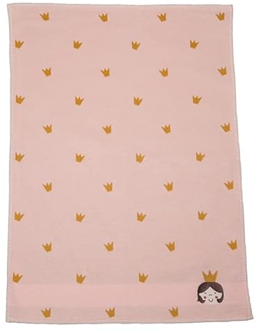 David Fussenegger Babydecke Lena mit Stick 'Prinzessin' 75 x 100 cm Altrosa
