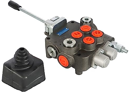 kimllier Válvula hidráulica de 2 carretes 21 GPM 3625 PSI Válvula de control direccional hidráulica w/Joystick SAE Puertos Válvula de doble acción
