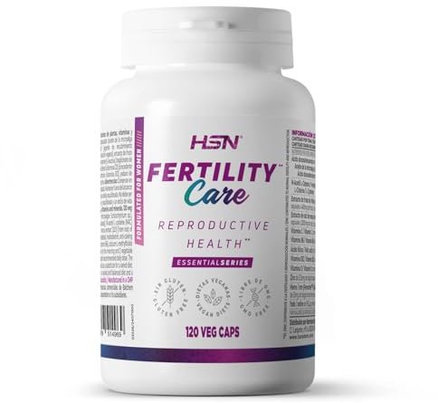 HSN Fertilidad Mujer Fertility Care de HSN | 120 Cápsulas Vegetales | Apoyo a la salud reproductora* | Maca Morada, Vitex, NAC, DHA, Vitaminas y Minerales | No-GMO, Vegano, Sin Gluten